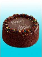 Three Layer Chocolate Happy Birthday Cake